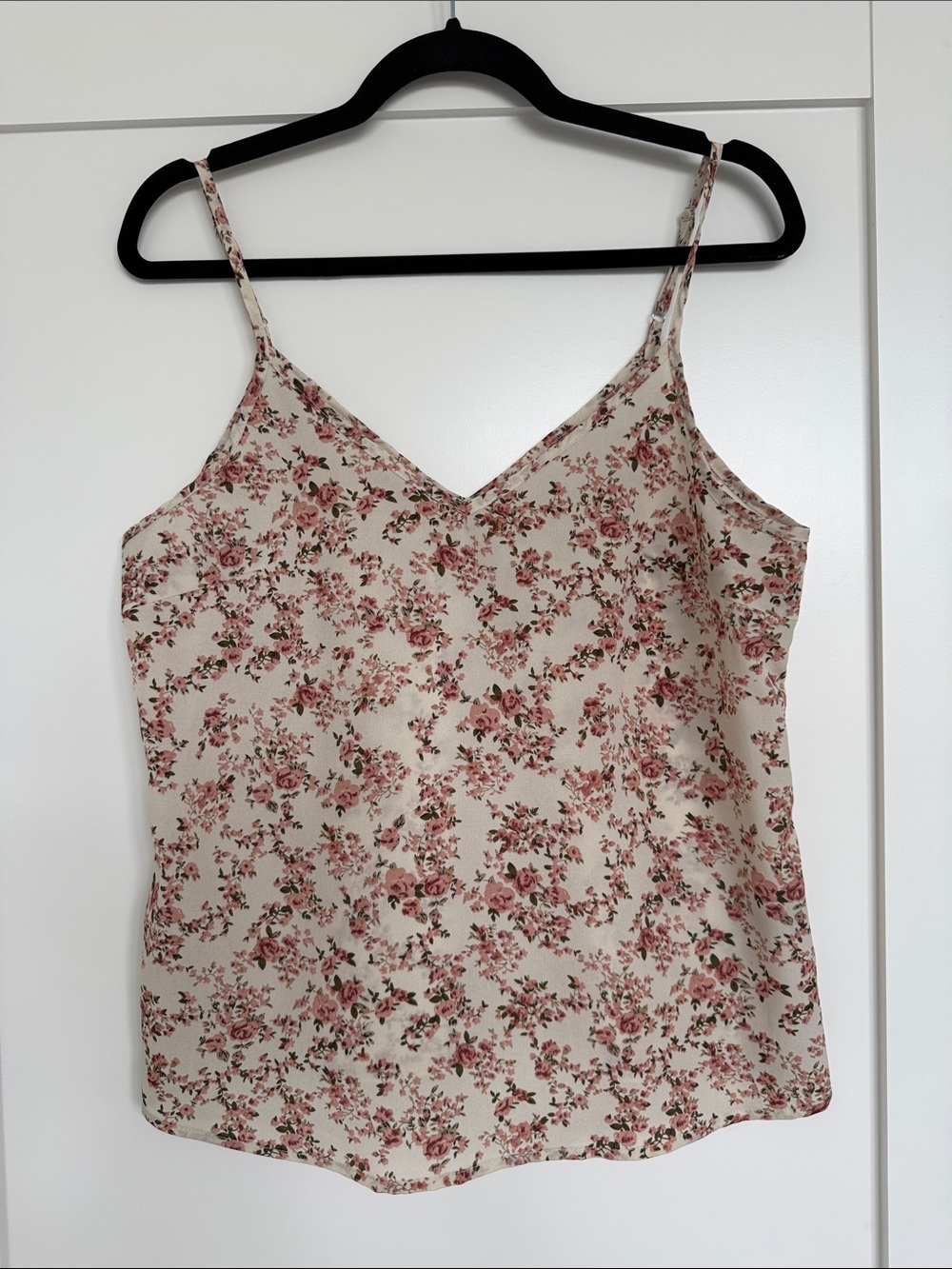 SHEIN Cream Floral Pink Spaghetti Strap Cami